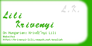 lili krivenyi business card